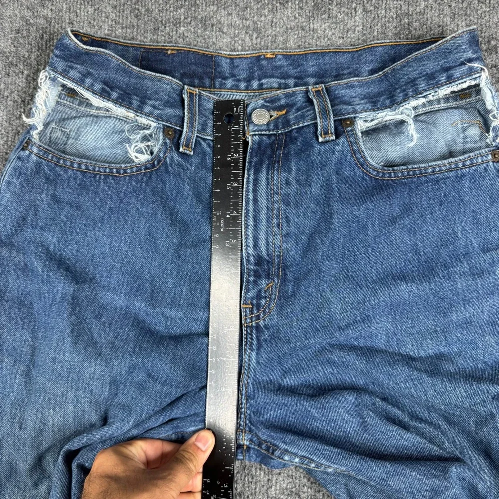 Levis Jeans Mens Size 30x29 Blue 560 Loose Fit Straight Leg Distressed USA Made